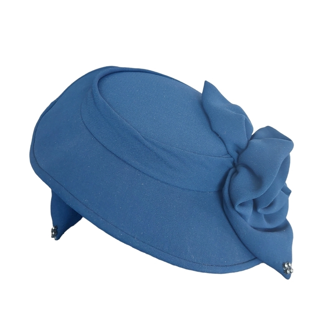 Moshita Couture Navy Sunday Women's Hat EUC - Picture 2 of 13